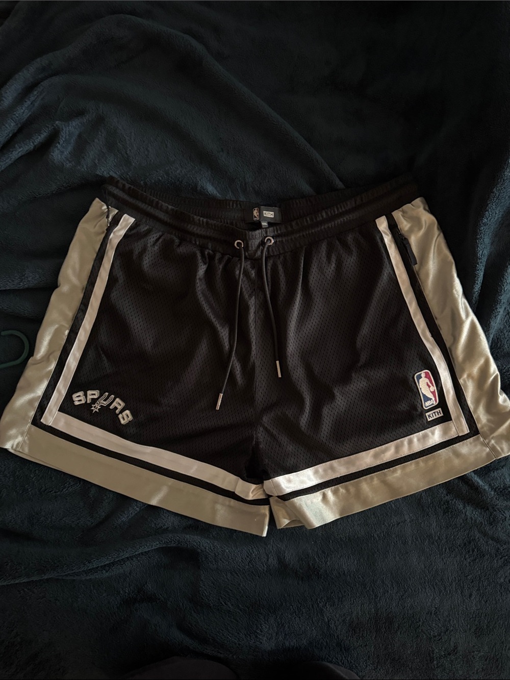 Kith x San Antonio Spurs Black NBA Mesh Shorts